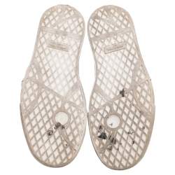 Pre Owned Giuseppe Zanotti White Croc Embossed Leather London High Top Sneakers Size 42