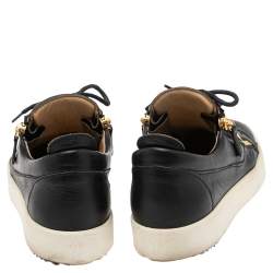 Pre Owned Giuseppe Zanotti Black Leather Frankie Sneakers Size 42