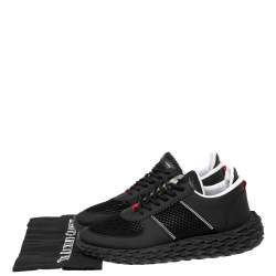 Giuseppe Zanotti Black Leather and Mesh Urchin Sneaker Size 42