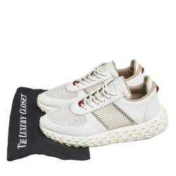 Giuseppe Zanotti White Leather and Mesh Urchin Sneaker Size 42