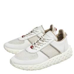 Giuseppe Zanotti White Leather and Mesh Urchin Sneaker Size 42