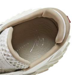 Giuseppe Zanotti White Leather and Mesh Urchin Sneaker Size 42