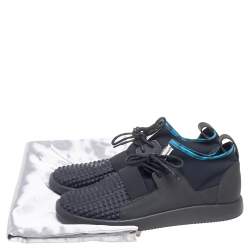 Giuseppe Zanotti Black Fabric And Leather Slip On Sneakers Size 43.5