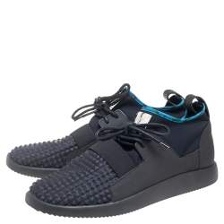 Giuseppe Zanotti Black Fabric And Leather Slip On Sneakers Size 43.5