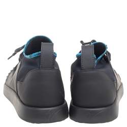 Giuseppe Zanotti Black Fabric And Leather Slip On Sneakers Size 43.5