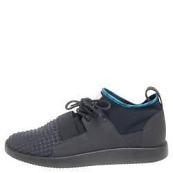 Giuseppe Zanotti Black Fabric And Leather Slip On Sneakers Size 43.5