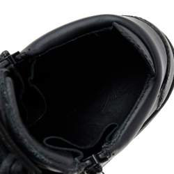 Giuseppe Zanotti Black Leather Double Zipper High Top Sneakers Size 40