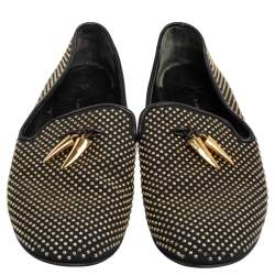 Pre Owned Giuseppe Zanotti Black Studded Smoking Slippers Size 43