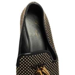 Pre Owned Giuseppe Zanotti Black Studded Smoking Slippers Size 43