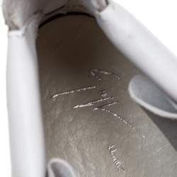 Pre Owned Giuseppe Zanotti White/Black Leather Zip Detail High-Top Sneakers Size 42