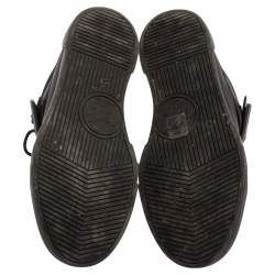 Pre Owned Giuseppe Zanotti Black Leather Kriss Steel Sneakers Size 42