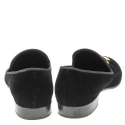 Giuseppe Zanotti Black Velvet Slip On Smoking Slippers Size 42