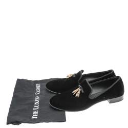 Giuseppe Zanotti Black Velvet Slip On Smoking Slippers Size 42