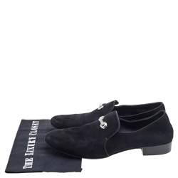 Giuseppe Zanotti Black Suede Slip On Smoking Slippers Size 42