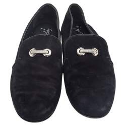 Giuseppe Zanotti Black Suede Slip On Smoking Slippers Size 42