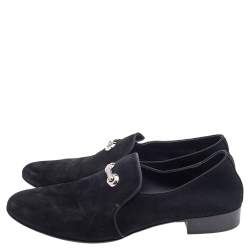 Giuseppe Zanotti Black Suede Slip On Smoking Slippers Size 42