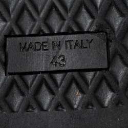 Pre Owned Giuseppe Zanotti Black Leather Double Buckle London High-Top Sneakers Size 43