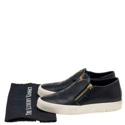 Pre Owned Giuseppe Zanotti Black Leather Eve Slip On Sneakers Size 43