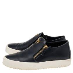 Pre Owned Giuseppe Zanotti Black Leather Eve Slip On Sneakers Size 43