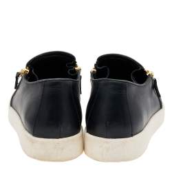 Pre Owned Giuseppe Zanotti Black Leather Eve Slip On Sneakers Size 43