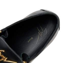 Pre Owned Giuseppe Zanotti Black Leather Eve Slip On Sneakers Size 43