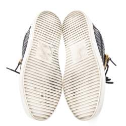 Giuseppe Zanotti Black Croc Embossed Leather Low Top Sneakers Size 44.5