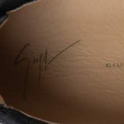 Giuseppe Zanotti Black Croc Embossed Leather Low Top Sneakers Size 44.5