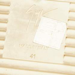 Pre Owned Giuseppe Zanotti Off White Croc Embossed Leather Slip-on Sneakers Size 41