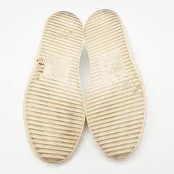 Pre Owned Giuseppe Zanotti Off White Croc Embossed Leather Slip-on Sneakers Size 41