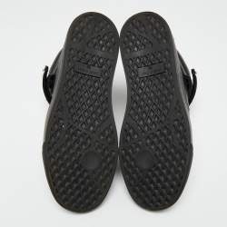 Pre Owned Giuseppe Zanotti Black Leather Single Bangle High Top Sneakers Size 39