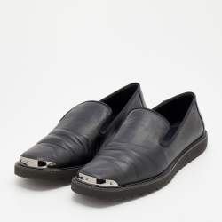Pre Owned Giuseppe Zanotti Black Leather Slip On Loafers Size 43