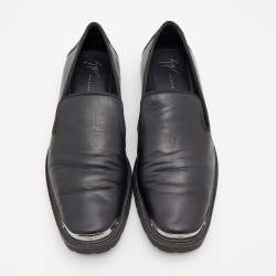 Pre Owned Giuseppe Zanotti Black Leather Slip On Loafers Size 43