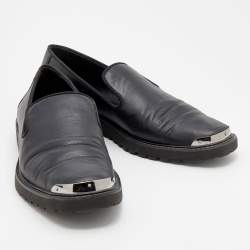 Pre Owned Giuseppe Zanotti Black Leather Slip On Loafers Size 43