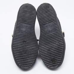 Pre Owned Giuseppe Zanotti Black Python Leather Frankie Double Zipper Sneakers Size 40