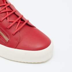 Giuseppe Zanotti Red Patent And Leather Frankie Low Top Sneakers Size 42