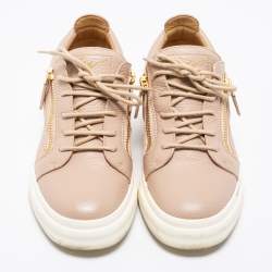 مملوكة مسبقًا Giuseppe Zanotti Beige Leather Low Top Sneakers Size 40