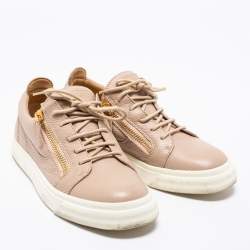 مملوكة مسبقًا Giuseppe Zanotti Beige Leather Low Top Sneakers Size 40