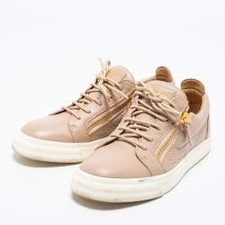 مملوكة مسبقًا Giuseppe Zanotti Beige Leather Low Top Sneakers Size 40