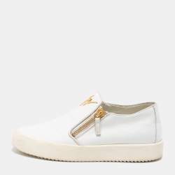 Giuseppe Zanotti White Leather Eve Slip On Sneakers Size 41