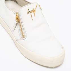 Giuseppe Zanotti White Leather Eve Slip On Sneakers Size 41
