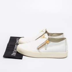 Giuseppe Zanotti White Leather Eve Slip On Sneakers Size 41