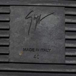 Pre Owned Giuseppe Zanotti Black Patent And Leather Double Zip Low Top Sneakers Size 40