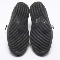 Pre Owned Giuseppe Zanotti Black Patent And Leather Double Zip Low Top Sneakers Size 40