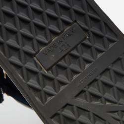 Pre Owned Giuseppe Zanotti Navy Blue/Black Velvet And Patent Leather Coby High Top Sneakers Size 42.5