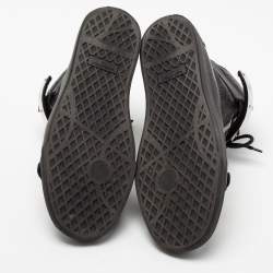 Pre Owned Giuseppe Zanotti Black Croc Embossed Leather Coby High Top Sneakers Size 46