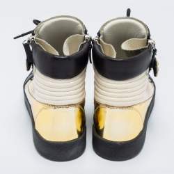 Giuseppe Zanotti Tri-Color Leather Hero V Strap High Top Sneakers Size 43