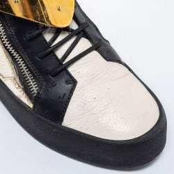 Giuseppe Zanotti Tri-Color Leather Hero V Strap High Top Sneakers Size 43