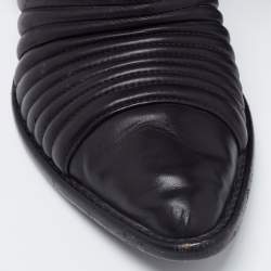 Pre Owned Giuseppe Zanotti Black Quilted Leather Olinda Zipper Detail Moto Biker Ankle Boots Size 43