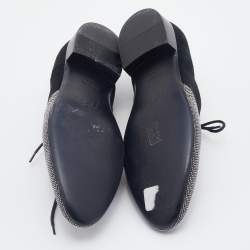 Pre Owned Giuseppe Zanotti Black Suede Studded Lace Up Oxfords Size 43