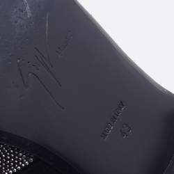 Pre Owned Giuseppe Zanotti Black Suede Studded Lace Up Oxfords Size 43